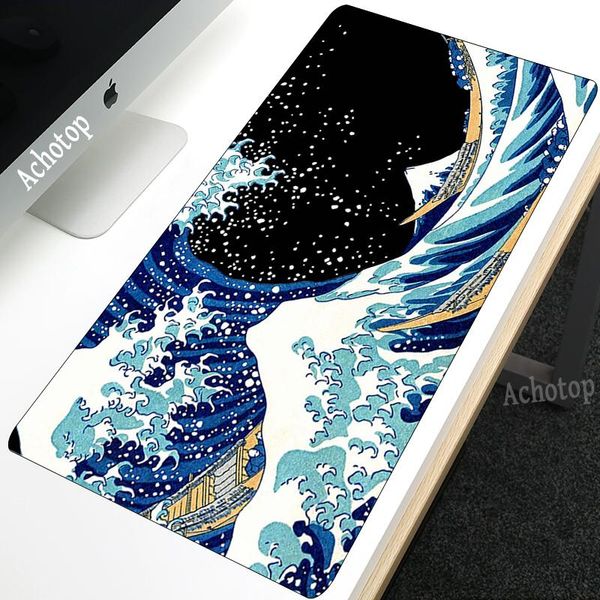 

mouse pads & wrist rests japan great wave unique deskpad game durable soft rubber gaming keyboard mat desk 90x30cm promotion