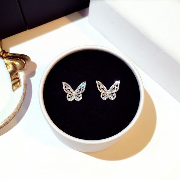 

earring white zirconia earring butterfly cubic for wedding party jewelry butterfly gift women njihl, Golden