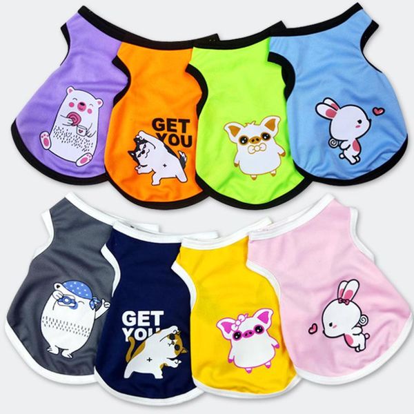 

cat costumes summer clothes pet vest cartoons sports dog shirts puppy chihuahua costume for small cute kitten ropa perro 35