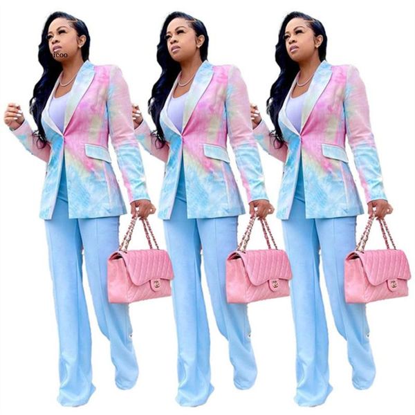 

women's suits & blazers women jacket fashion tie dye print vintage turn down collar long sleeve pockets outerwear chic blazer autumn, White;black