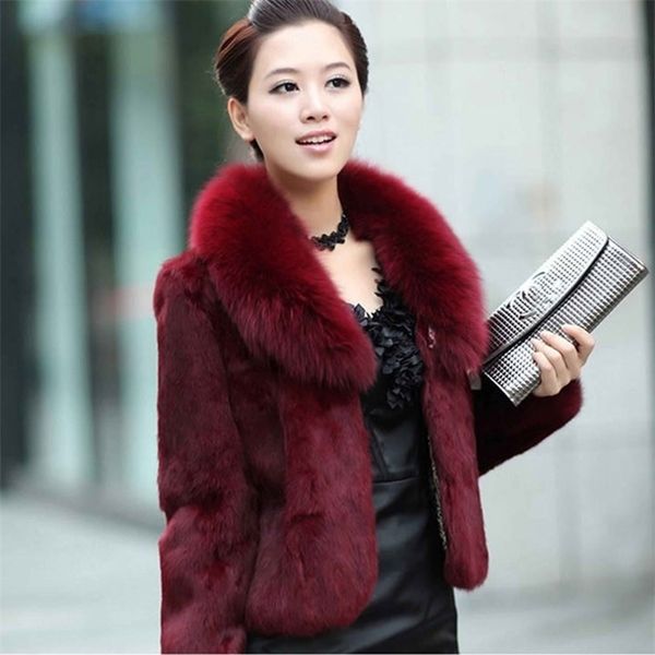 

winter warm fluffy faux fur coats jackets women ry short collar jacket plus size overcoat lu1238 211220, Black