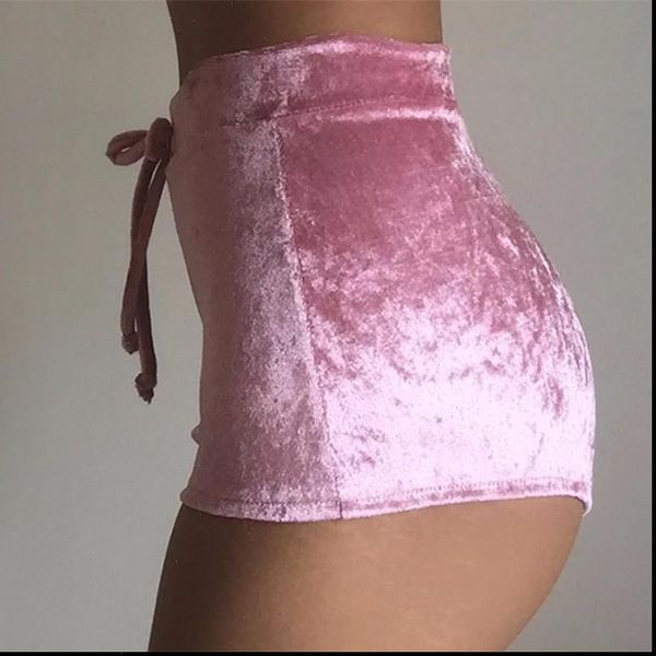 

s xl women velvet drawstring shorts plus size casual high waist 2021 new summer autumn winter skinny booty shorts feminino, White;black