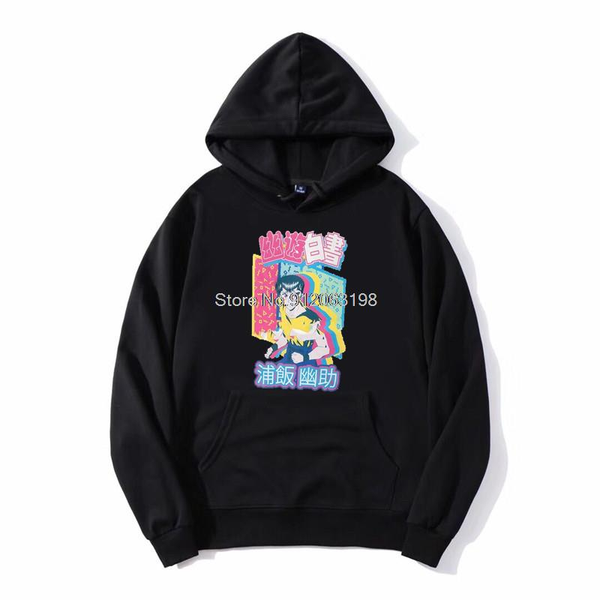 

men's hoodies & sweatshirts tvoe yu hakusho yusuke urameshi hoodie gift men hooded fleece sweatshirt streetwear, Black