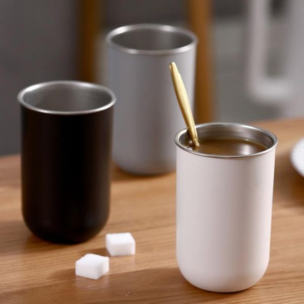 Tazze Bottiglie d'acqua in acciaio inossidabile Birra Caffè espresso Fatto a mano Succo di latte Tazza Tazze da tè Home Office School Drinkware Products