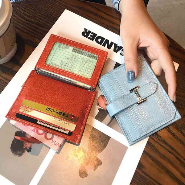 

luxurys coin pouch card bag female exquisite high-grade leather small and ultra-thin 2021 ins style driver's license integrated net red, Red;black