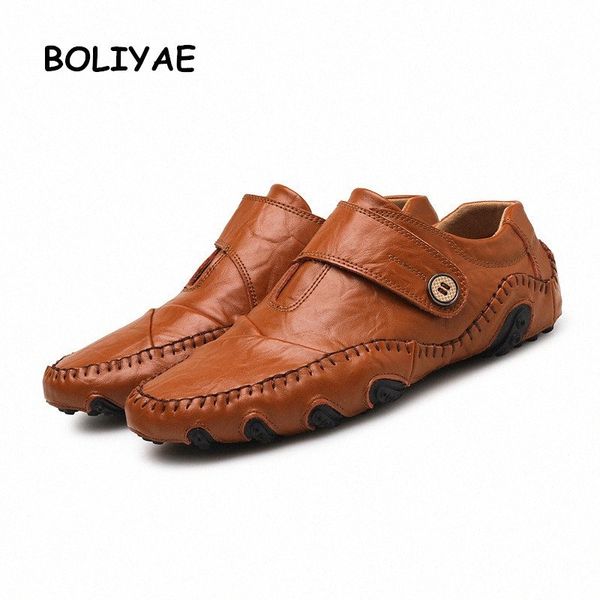 

genuine leather comfortable men casual shoes footwear chaussures flats men slip on lazy shoes zapatos hombre plus size 38 47 deck shoe 495x#, Black