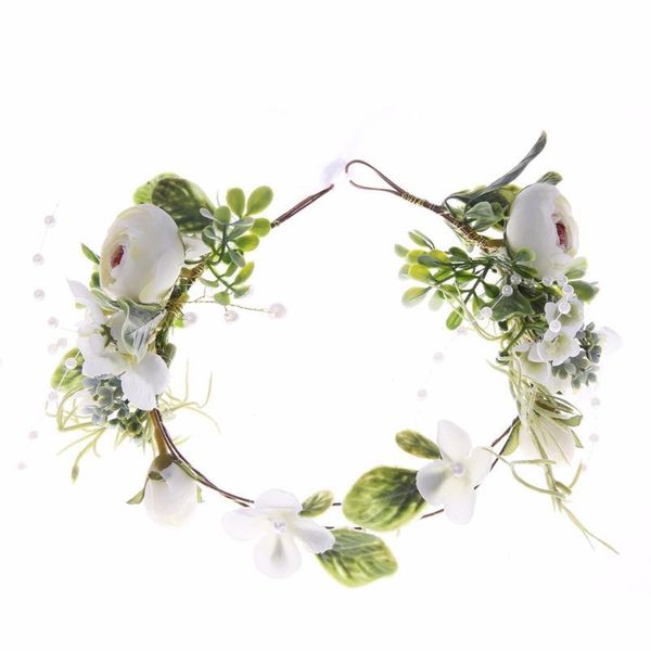 

women wedding party headwear hair accessories girl flower wreath crown festival headband headdress adjustable floral qyldfl