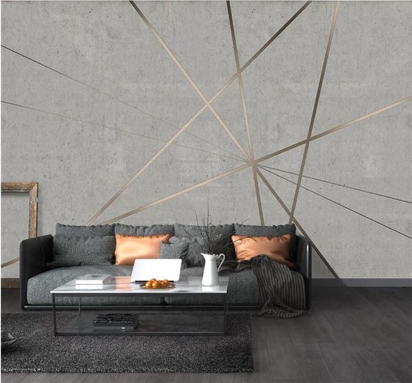 

customizable wallpaper 3d / 8d waterproof wall covering modern minimalist creative geometric creative concrete texture