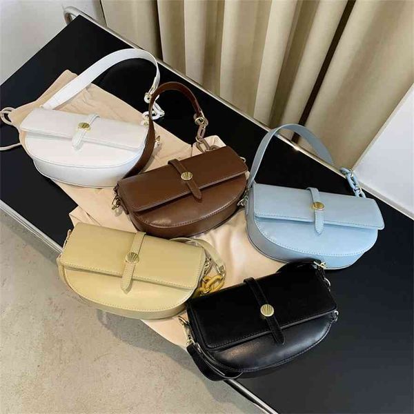 

women's 2021 new messenger shoulder korean style pu saddle ins net red armpit bag