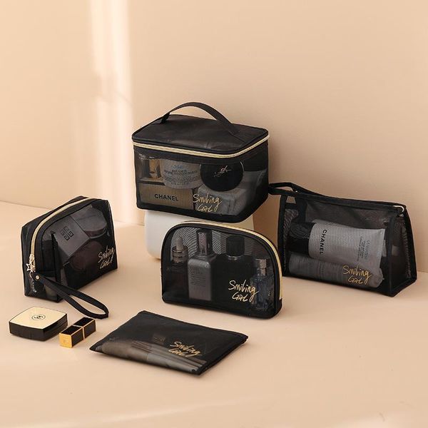 

storage bags mesh cosmetic bag travel zipper toiletry accessories