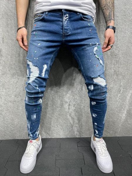 

men's jeans premium slim fit laser riot, Blue