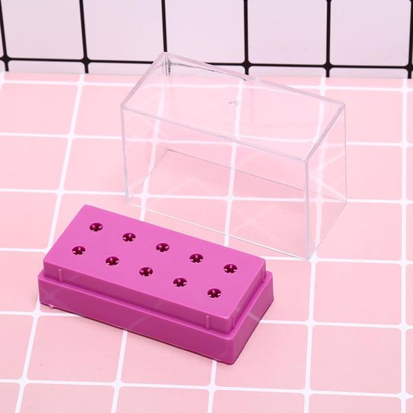 

nail drill & accessories case random 10 hole head bits organizer box holder manicure storage container for electric grinding display