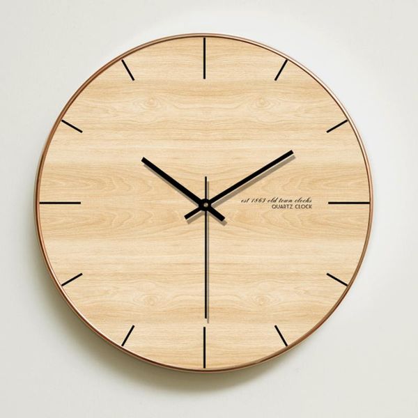 

round wall clock wooden modern design wooden wall clock big home christmas home decoration accessories