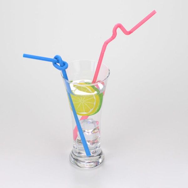 

spoons 100pcs disposable straws flexible bendy colorful plastic drinking rainbow striped party bar accessories
