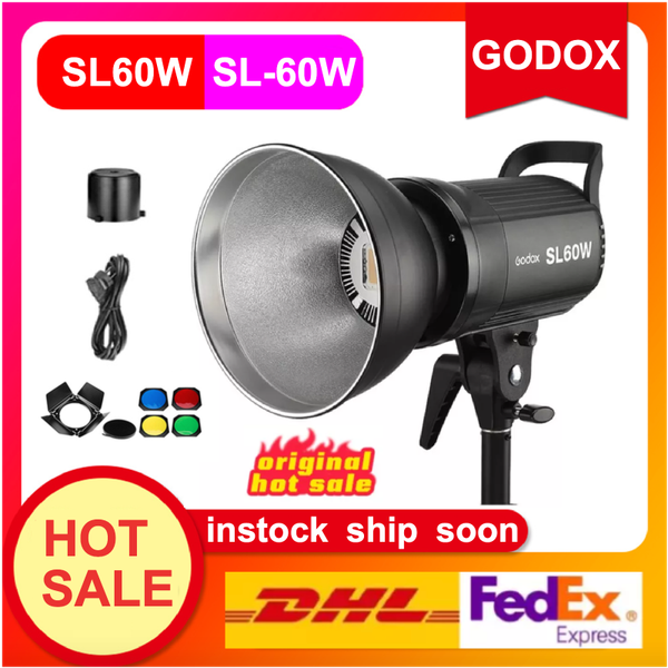 

flash heads godox sl60w sl-60w led video light (daylight-balanced) for pography studio accessories youtube tiktok live pk jinbei aputure