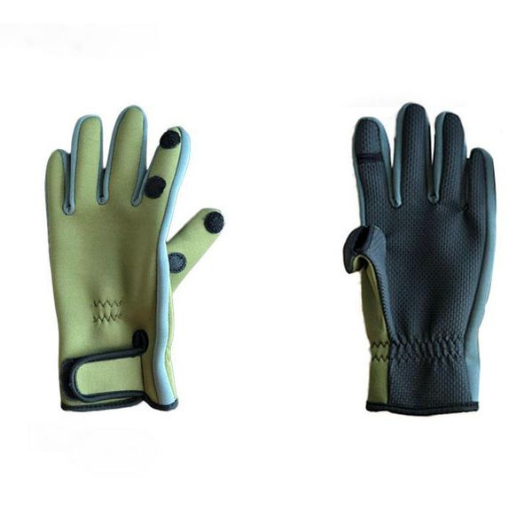 

outdoor winter fishing gloves waterproof three or two fingers cut anti-slip climbing keep warm hiking camping riding glovesg, Blue;gray