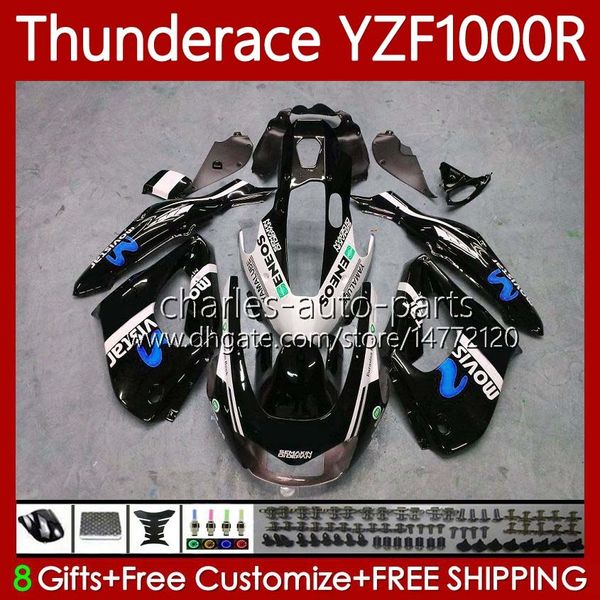 Bodys Kit para Yamaha Thunderace YZF 1000 R 1000R YZF1000R 96-07 87NO.114 YZF-1000R 96 Preto Branco 03 04 05 06 07 YZF1000-R 1996 1997 1998 1999 2000 2001 2002 2007 Fairing