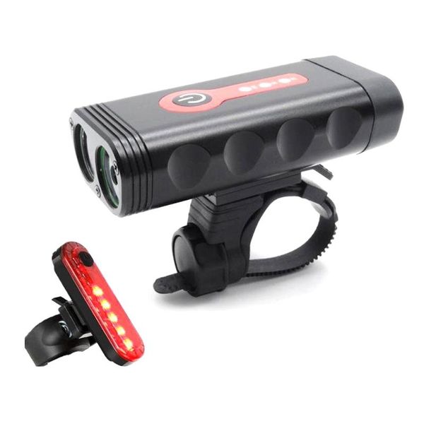 

bike light set 600 lumens 360 degree rotatable ip65 waterproof bicycle headlight front and taillight cycling riding lamp