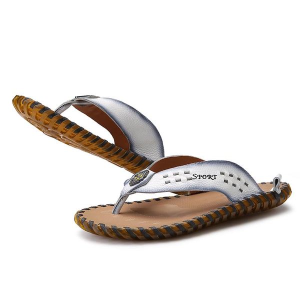 

slippers sandalia roman rubber sandalias para leather sandals sandel uomo ete verano cuero men heren da shoes rasteira playa sandals-men, Black