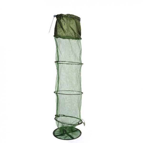 

fishing accessories 4mm pores nylon folding shrimp cage net network tackle
