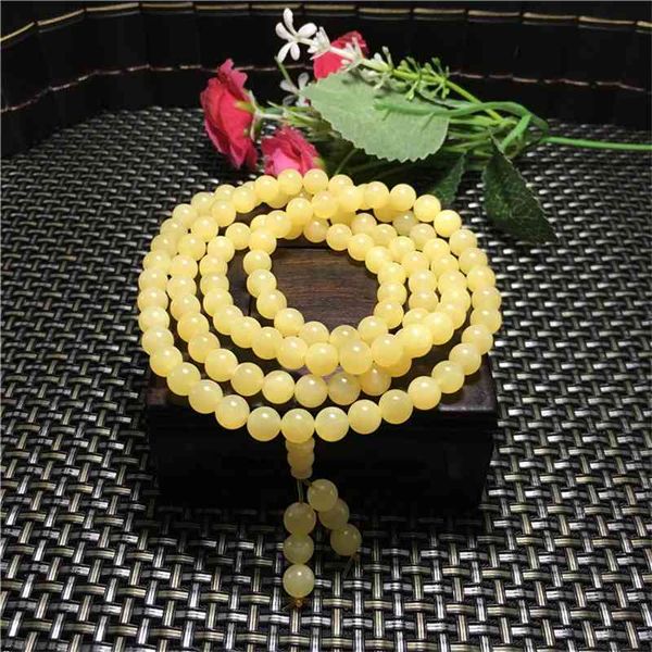 

jade material 6 mm 108 bracelets gold shell buddhist beads necklace, Black