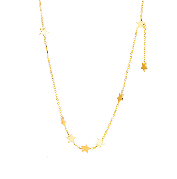 

chains 316l stainless steel simple temperament five-pointed star necklace cadenas mujer naszyjniki damskie, Silver