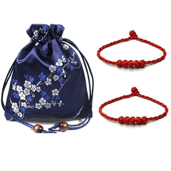 

charm bracelets 3 pcs/set red thread bracelet couples friends bring luck black rope bangles gifts fashion handmade jewelry1, Golden;silver
