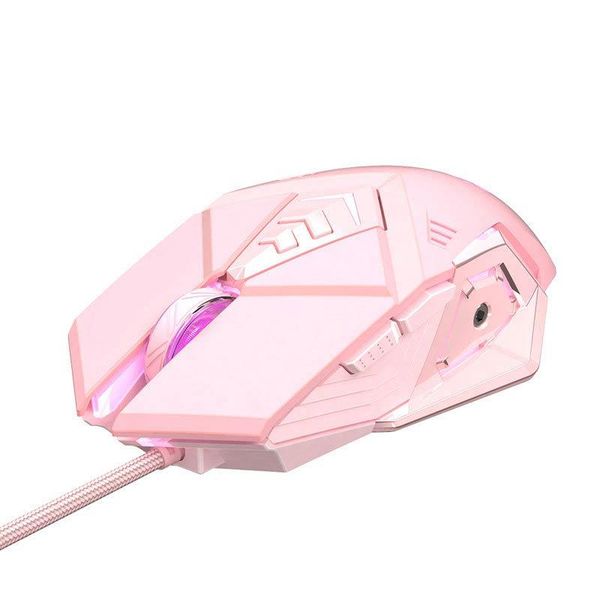 

mice 2021 gaming mouse wired usb ergonomic game pink mute rgb 7 buttons optical office computer for desklaptop