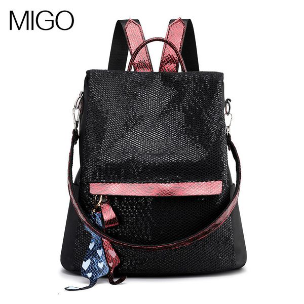 

backpack women's sequin 2021 anti theft multifunctional one shoulder nylon cloth