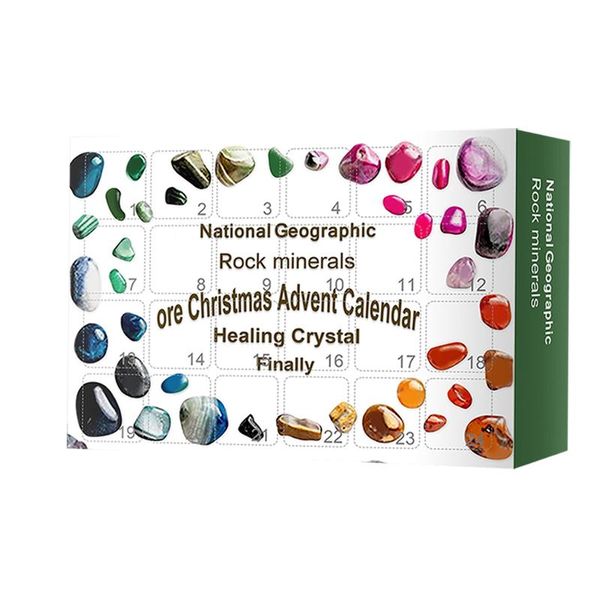 

decorative objects & figurines mineral crystal natural polished stone fossiles agates specimen display collection box 24 days christmas adve