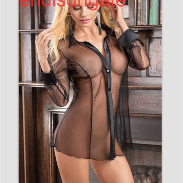 

factoryi5ycladies suit transparent lengthened lingerie pajamas, Black;white