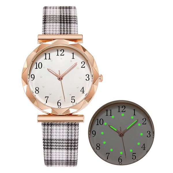 

wristwatches fashion women rose gold grid watches luminous ladies wrist small leather strap bracelet watch relogio feminino, Slivery;brown