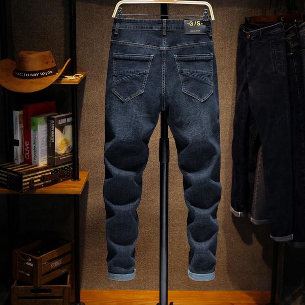 

men's jeans 2021 autumn winterr black and blue men denim trousers male slim fit jean brand plus size 40 42 44 46