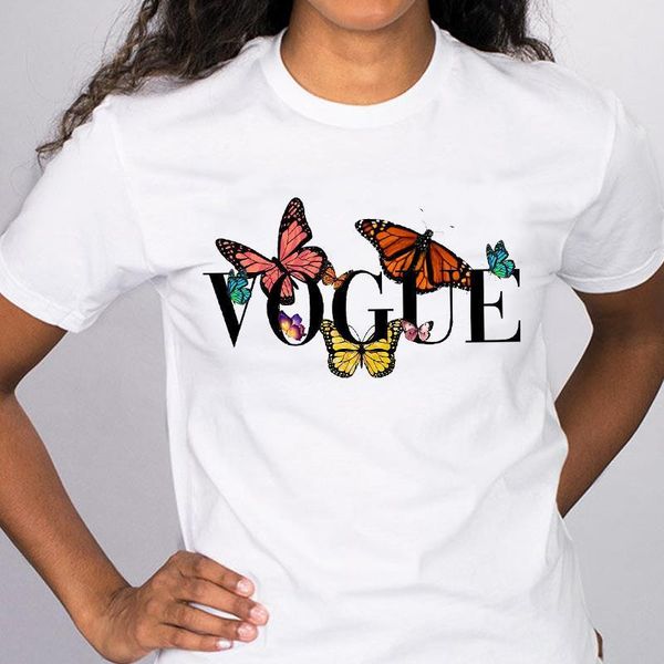 

women graphic letter butterfly spring autumn cute casual kawaii clothes print lady tees clothing female t shirt t-shirt, White
