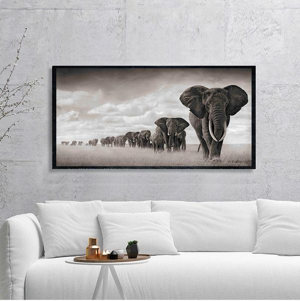 

black africa elephants wild animals canvas painting scandinavia s and prints cuadros wall art pictures for living room
