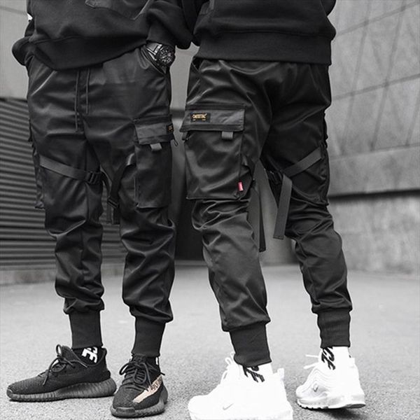 

cargo mans cotton jogging women pant teens trendy hip hop black pencil casual multi pocket sweatpants streetwear