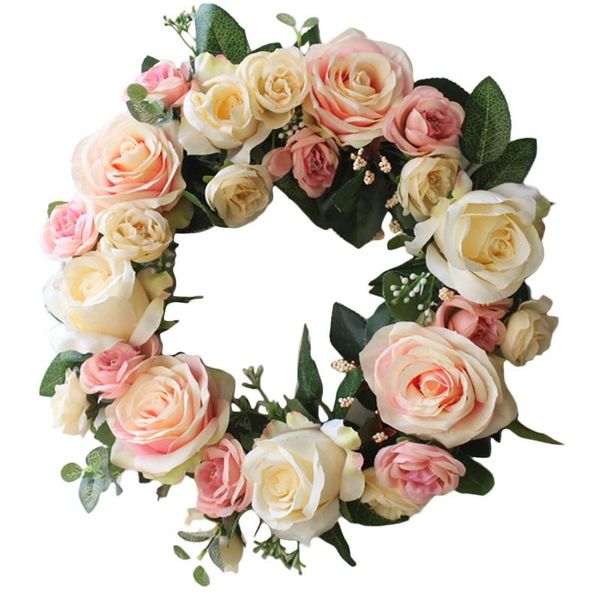 

artificial flower wreath simulation rose flowers wreath for home front door wedding window wall party decoration