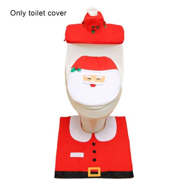 

3pcs/set toilet cover foot pad water tank cover creative merry christmas decoration supplies bathroom funny personality