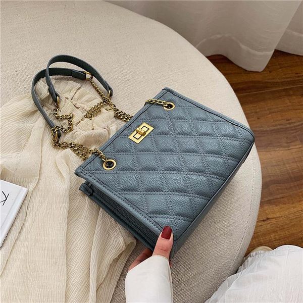 

cross body bags women's 2021 fashion korean version wild simple texture one-shoulder messenger lingge chain bag