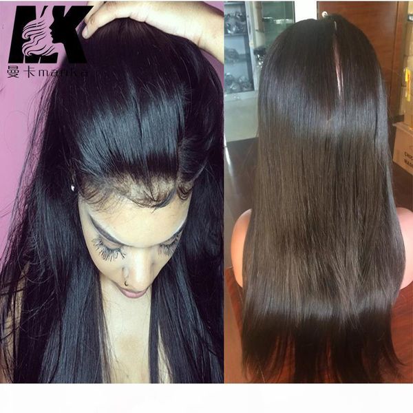 

pre plucked 360 lace frontal closure brazilian virgin hair straight natural hairline lace band frontal with baby hair, Black;brown