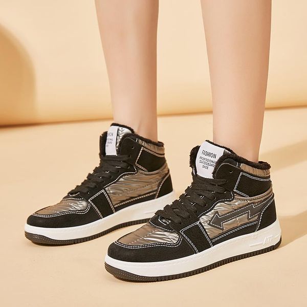 

boots women's sneakers casual ladies wedgessneakers sequins shake shoes fashion walking girls sport soft, Black