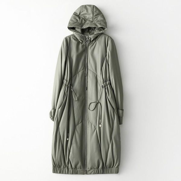 

women's leather & faux 100% sheepskin down coat female real genuine jacket autumn winter women clothes 2021 korean vintage long z4996, Black