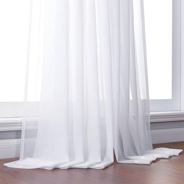 

curtain & drapes white tulle sheer window curtains for living room the bedroom modern voile organza fabric