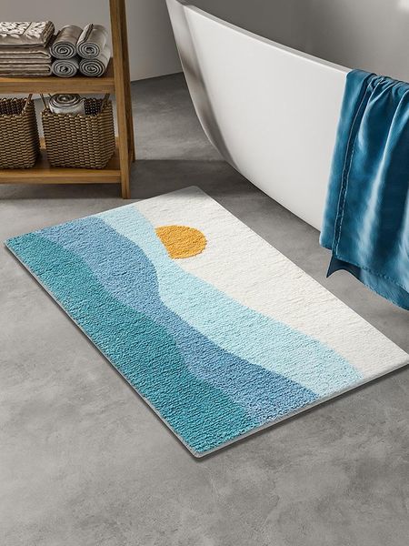 

beautiful and comfortable toilet entrance doormat foot pad household bathroom absorbent floor mat carpet toilet non slip pad