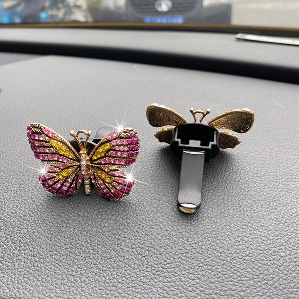 

selling car air outlet perfume diffuser shinning butterfly shaped car air freshener essential oil diffuser clip
