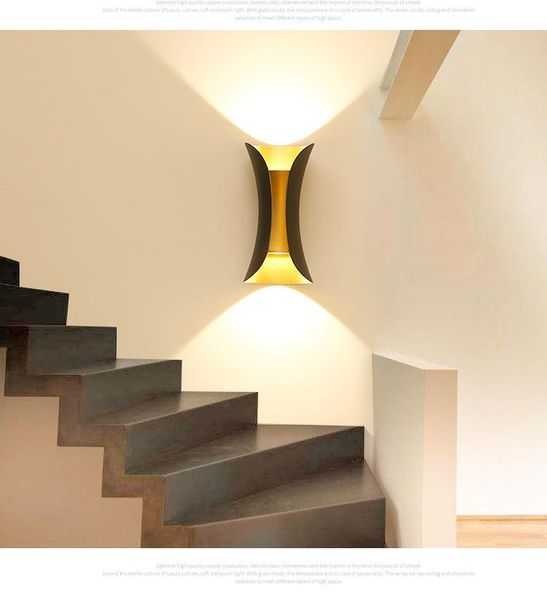 

10w nordic creative wall lamp outdoor living room background wall modern simple small waist bedside bedroom l front light