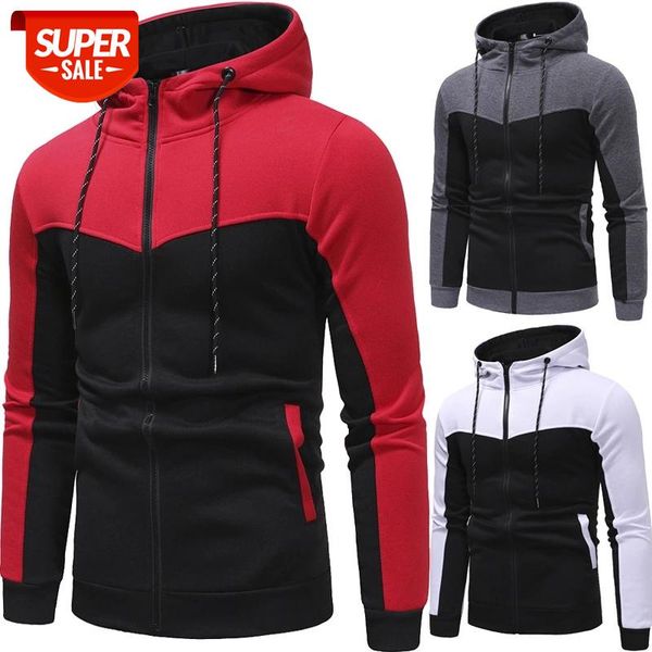 

zipper sweatshirt men hooded streetwear hoodies men 2020 new hip hop oversized hoodie gym tracksuits outwear patchwork hoody #um0e, Black