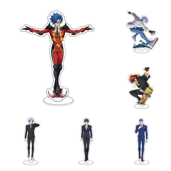 

keychains anime sk8 the infinity figure cosplay reki snow miya cheery blossom acrylic stands model desk decor fans boy girl collection, Silver
