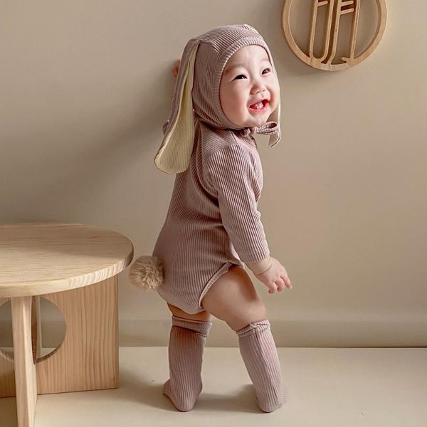 

jumpsuits spring born baby boys girls clothes rompers sets + hat stockings for infant clothing jumpsuit 1st birthday, Blue