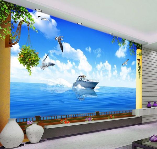 

wallpapers 3d living room tv backdrop beautiful ocean landscape wallpaper murals stereoscopic